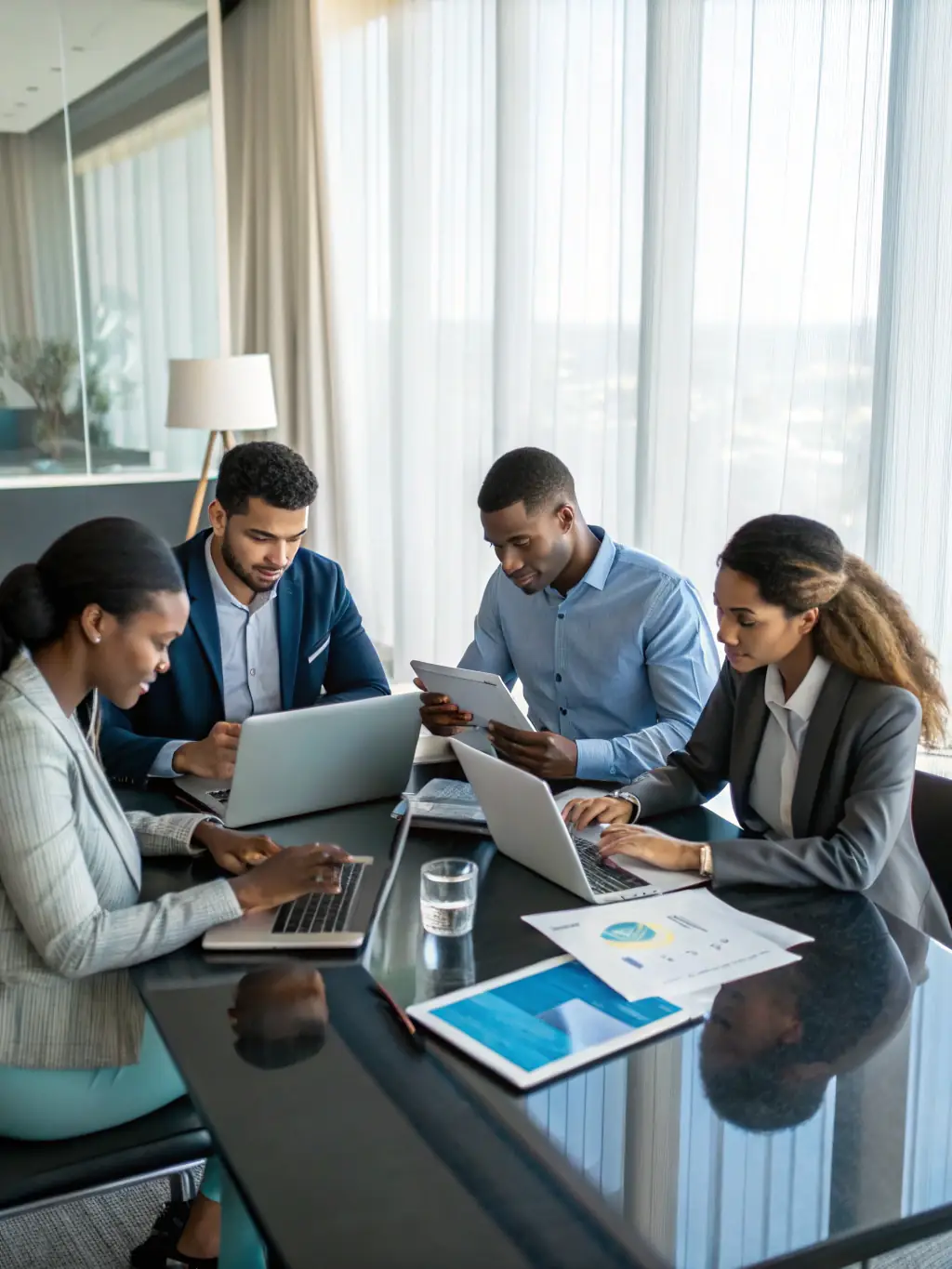 A team analyzing data with AI to identify potential risks and ensure responsible AI implementation, highlighting the importance of verification and risk management.