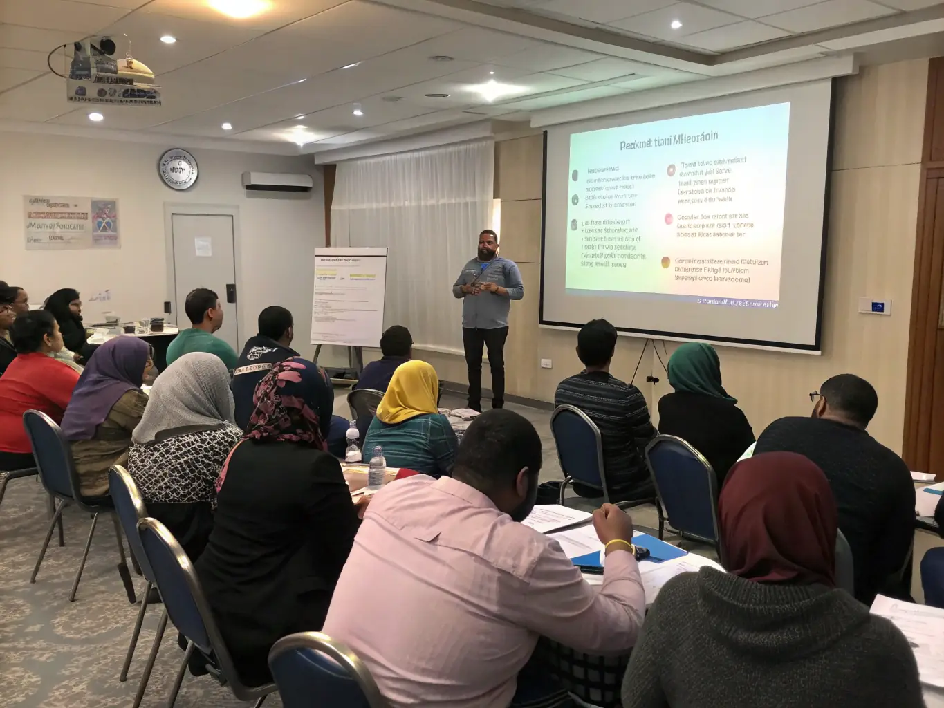 Participants in a Digital Dharm session focused on digital safety, learning to identify and avoid online scams and misinformation.